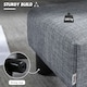 image 4 of HOMCOM Chic Linen Fabric Footstool Ottoman Cube with 4 Plastic Legs Grey
