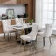 image 3 of Winchester Set of 6 Velvet Dining Chairs with Metal Legs