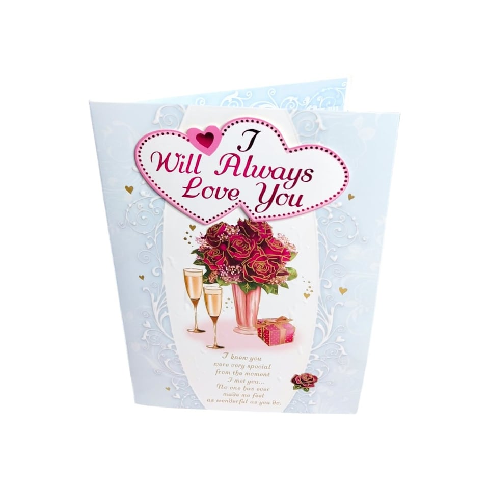 image 1 of I Will Always Love You Rose Flower Pot Design Greeting Card