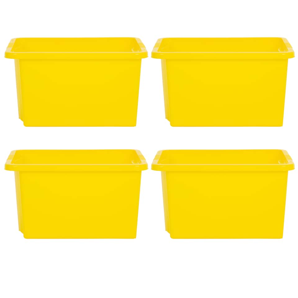 image 1 of Wham Stack & Store 4 x 35L Plastic Storage Boxes | Yellow | 4