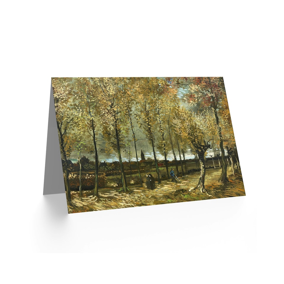 image 1 of Vincent Van Gogh Poplars Near Nuenen Blank Art Card