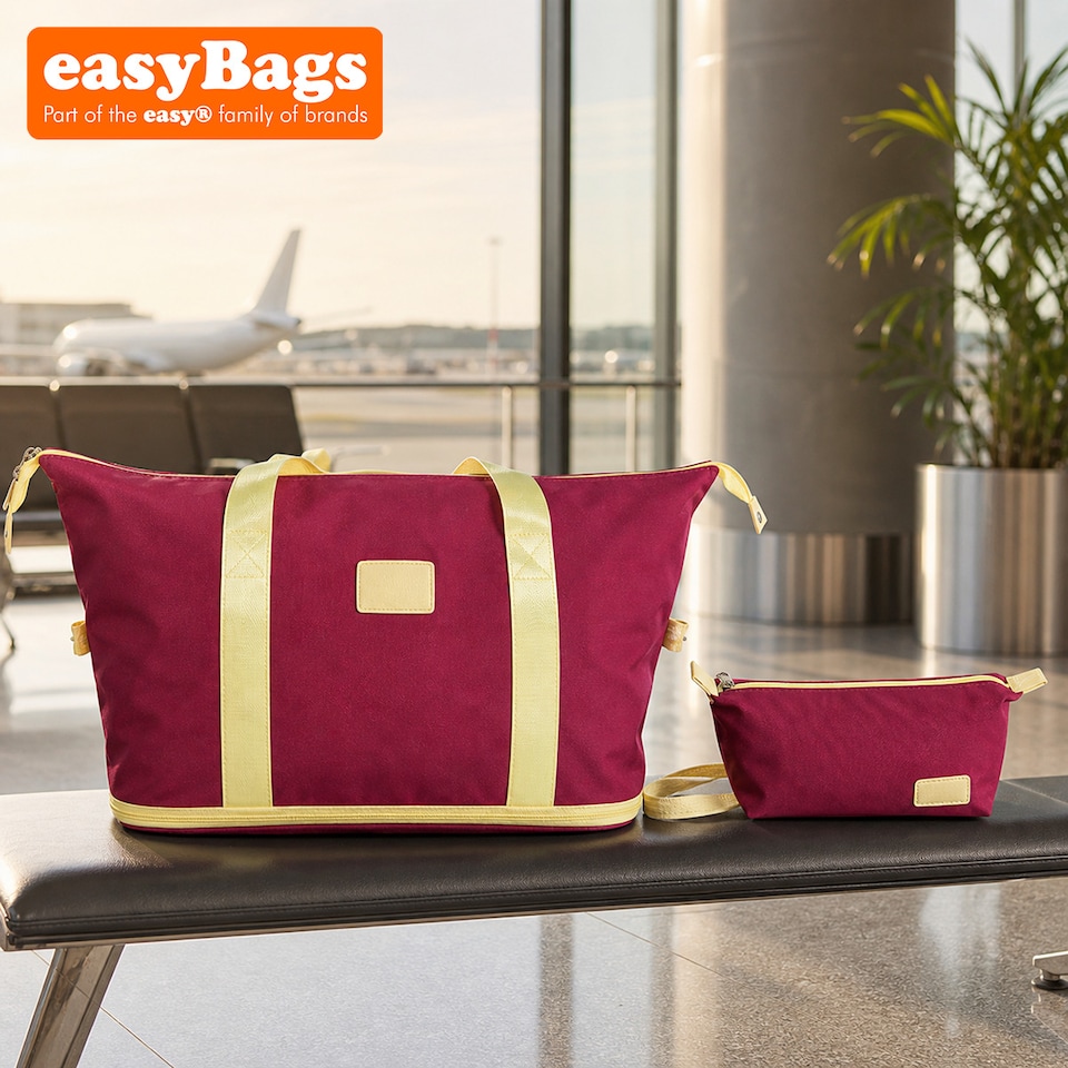 image 1 of Stylish Duffel Bag & Toiletry Bag, Perfect Gym, Travel & Everyday Carry - Purple