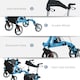 image 7 of 4 Wheel Rollator with Seat Adjustable Mobility Walker with Bag Dual Brakes