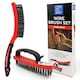 image 9 of Heavy Duty Wire Brush Set Steel Bristle Long Handle, D-Grip Block Rust & Paint Removal Kit