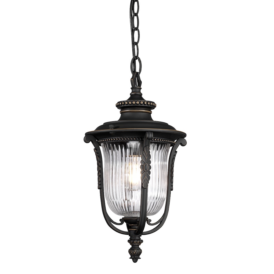 image 1 of Luverne 1 Light Outdoor Ceiling Chain Lantern Rubbed Bronze, E27