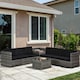 image 2 of Outsunny 8Pcs Patio Rattan Sofa Set Garden Furniture Side Table w/ Cushion
