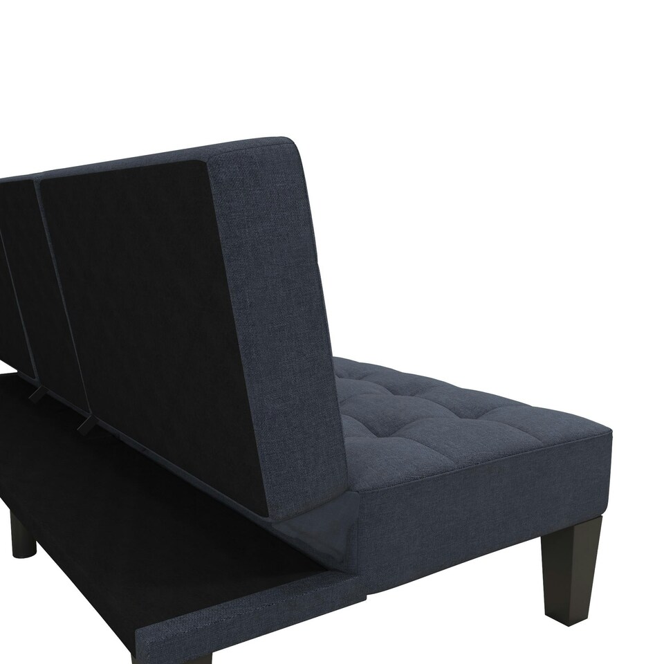 image 1 of Adalynn Convertible Sofa Bed Fabric Blue Blue | BLUE LINEN