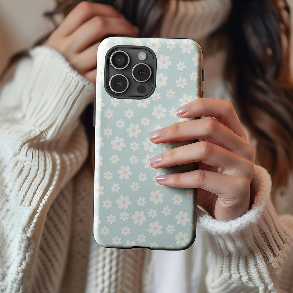 image 1 of Aqua Daisy Phone Case | Blue | iPhone 11
Slim | iPhone 11
Slim