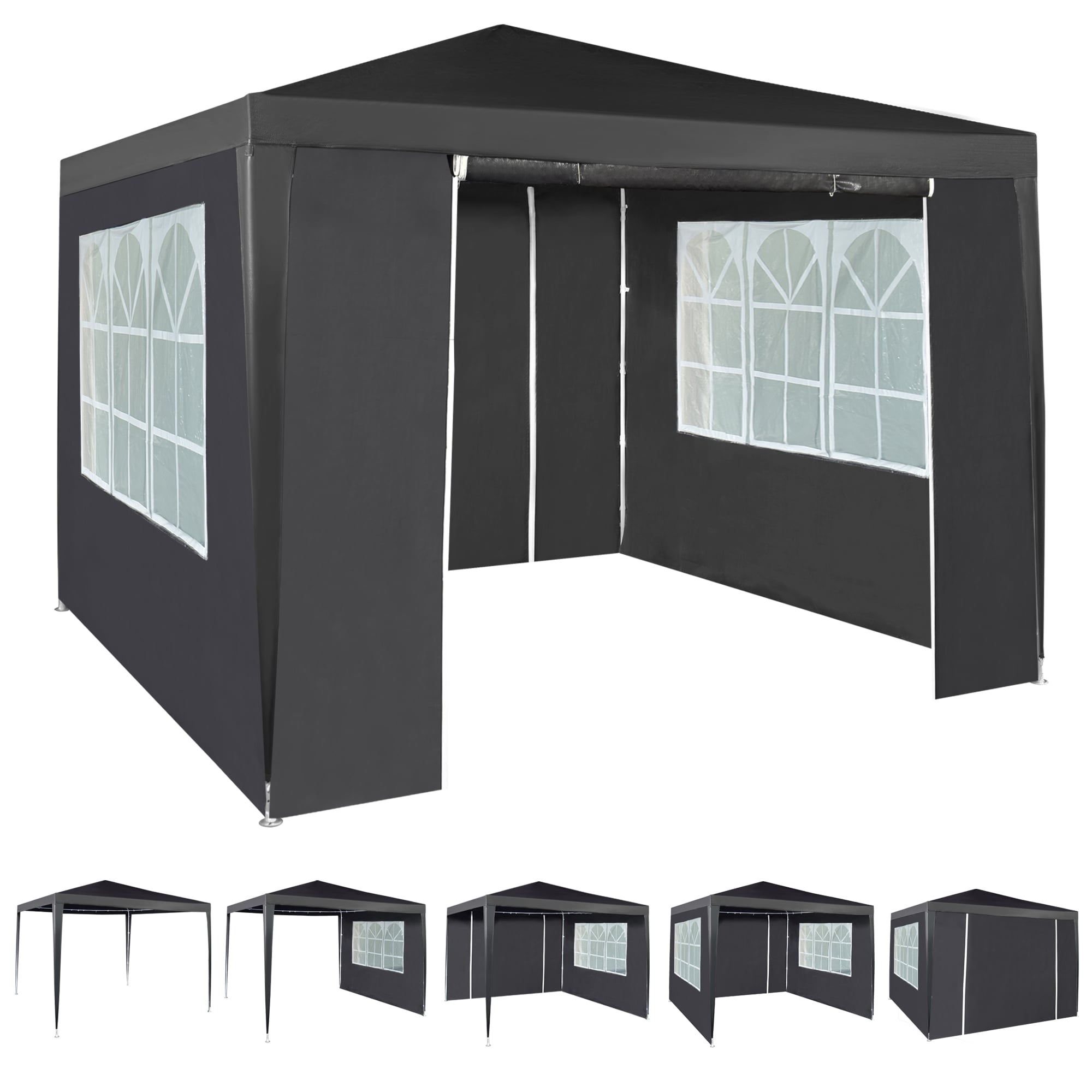MCC Direct 3x3 Event Gazebo Grey with Sides | Grey | Grey