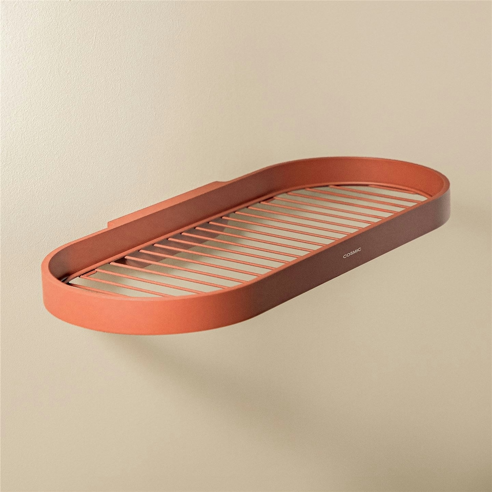 image 1 of Cosmic Soap Dish with Durable Stainless Steel for Bathroom, Terracotta