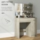 image 8 of HOMCOM Dressing Table with Mirror and Stool, Makeup Desk for Bedroom Brown | White