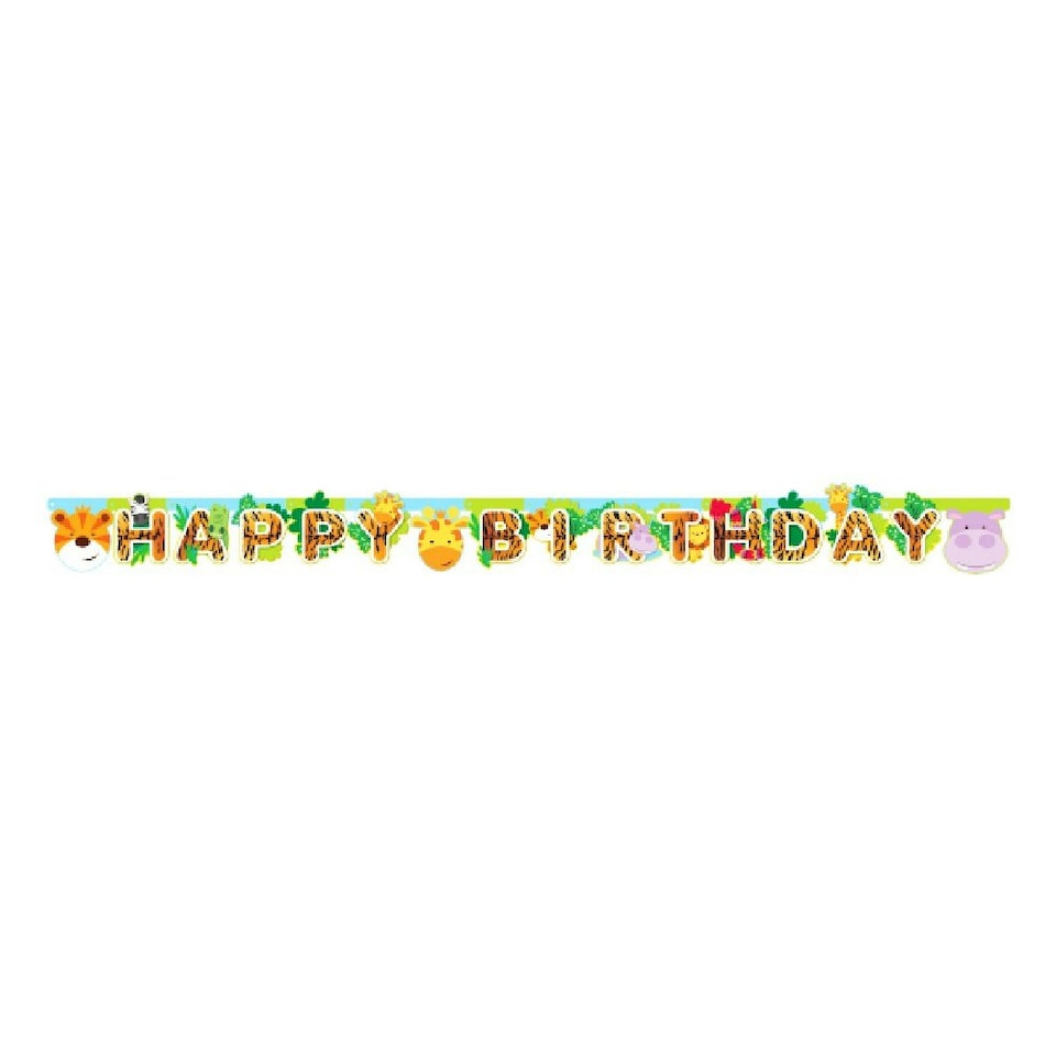 Amscan Jungle Friends Letter Banner - Multicolour - 2m