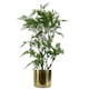 image 2 of 18cm Gold Etched Metal Planter by Leaf