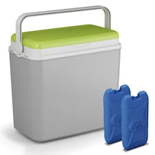 24L Insulated Coloured Cooler Box With 2 Ice Packs | Black | 1