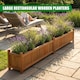 image 2 of GEEZY Wooden Rectangular Garden Flower Planters Brown Set of 2