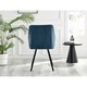 image 5 of Furniturebox 2x Falun Blue Fabric Black Leg Dining Chairs