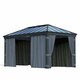 image 1 of Curtain Set for Dallas 12 x 20 Gazebo - Polyester - L212 x W507 cm - Dark Grey