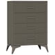 image 6 of HOMCOM 4 Drawer Chest of Drawers, Fabric Dresser with Steel Frame, Brown