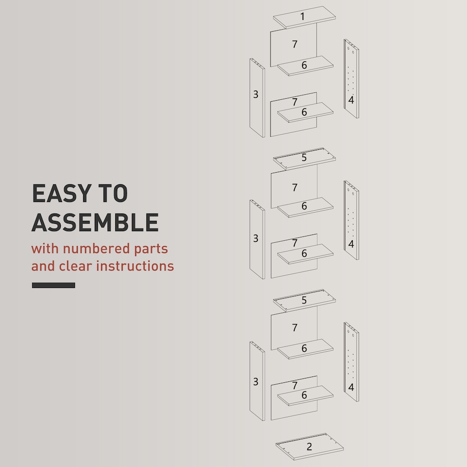 image 1 of HOMCOM 260 CD120 DVD Storage Unit, Blu-ray Media Storage Shelf with 9 Compartments and 6 Adjustable Shelves, CD Tower for Living Room, Bedroom, Office, Grey | Grey