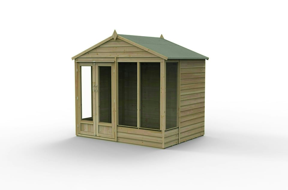 image 1 of Forest Garden 4LIFE Apex Summerhouse 8x6 - Double Door - 4 Window