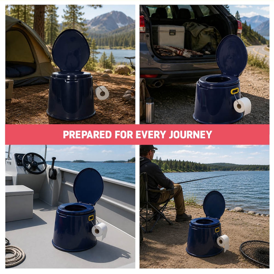 image 1 of Hillington Portable Toilet with 5L Removable Bucket