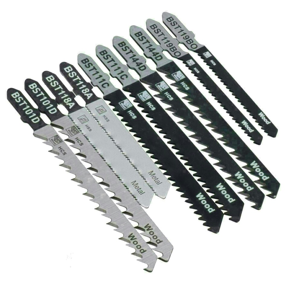image 1 of 20pc T Shank Fitting Jigsaw Cutting Blades Set For Plastic Wood Metal HCS Blade