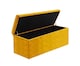 image 5 of 120cm Safar Large Striped Storage Ottoman Box, Mustard Gold Plush Velvet Upholstered Deep Storage Ottoman End of Bed Bench