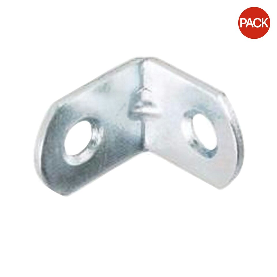 Securpak Zinc Plated Angled Bracket (Pack of 10) - Silver - One Size