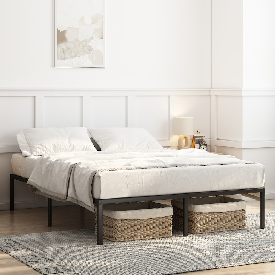 image 1 of MCC Direct Metal Bed frame King Size 5ft Black Metal Mattress base Florence