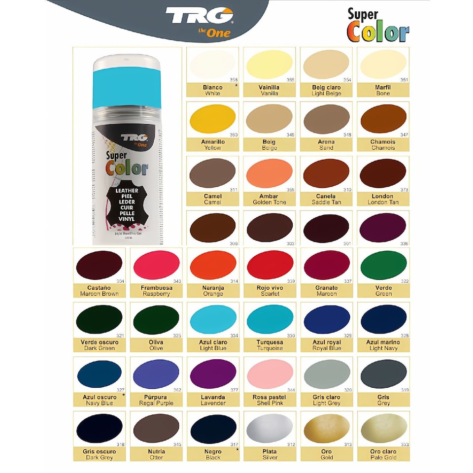 image 1 of TRG Super Colour Aerosol Paint - Leather and Vinyl Recolouring 150ml | Gold | Pale Gold