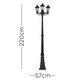 image 5 of ValueLights Mayfair Lamp post Matte Black Lamp Post and E27 GLS LED 15W Cool White 6500K Bulb | Black