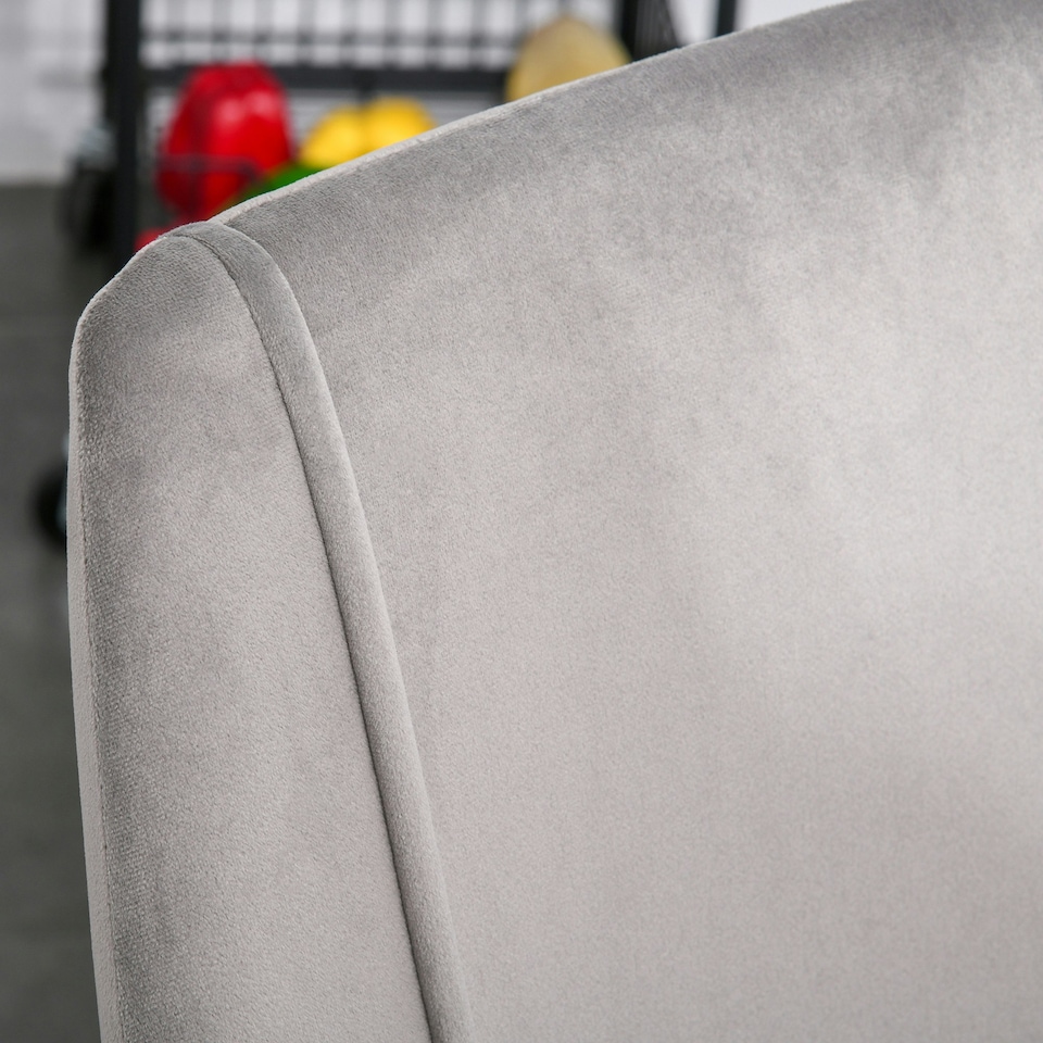 image 1 of HOMCOM High Back Dining Chairs Velvet-Touch Accent Chairs with Metal Legs