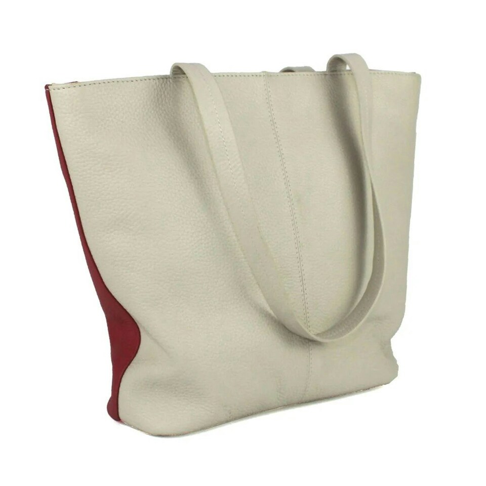 image 1 of Eastern Counties Leather Adalyn Grain Leather Handbag - Pink/White - One Size Pink