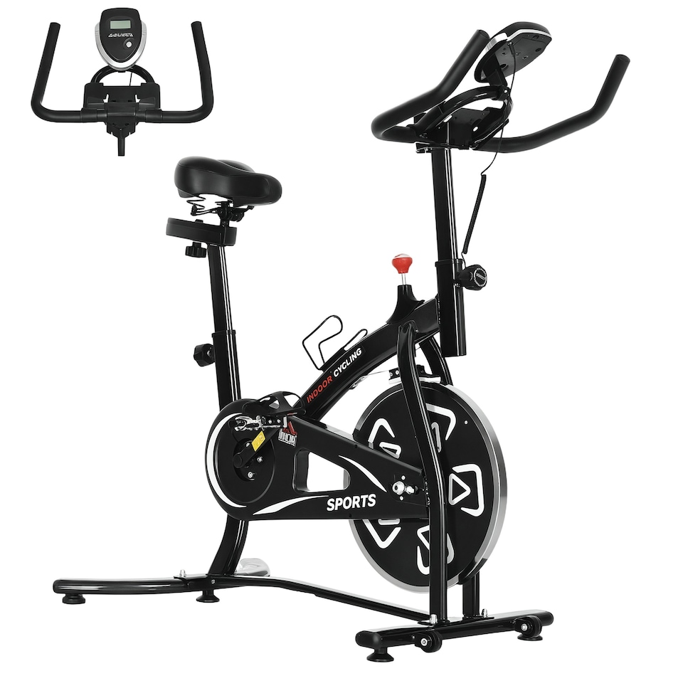 image 1 of HOMCOM Exercise Training Bike Indoor Cycling Bicycle Trainer LCD Monitor