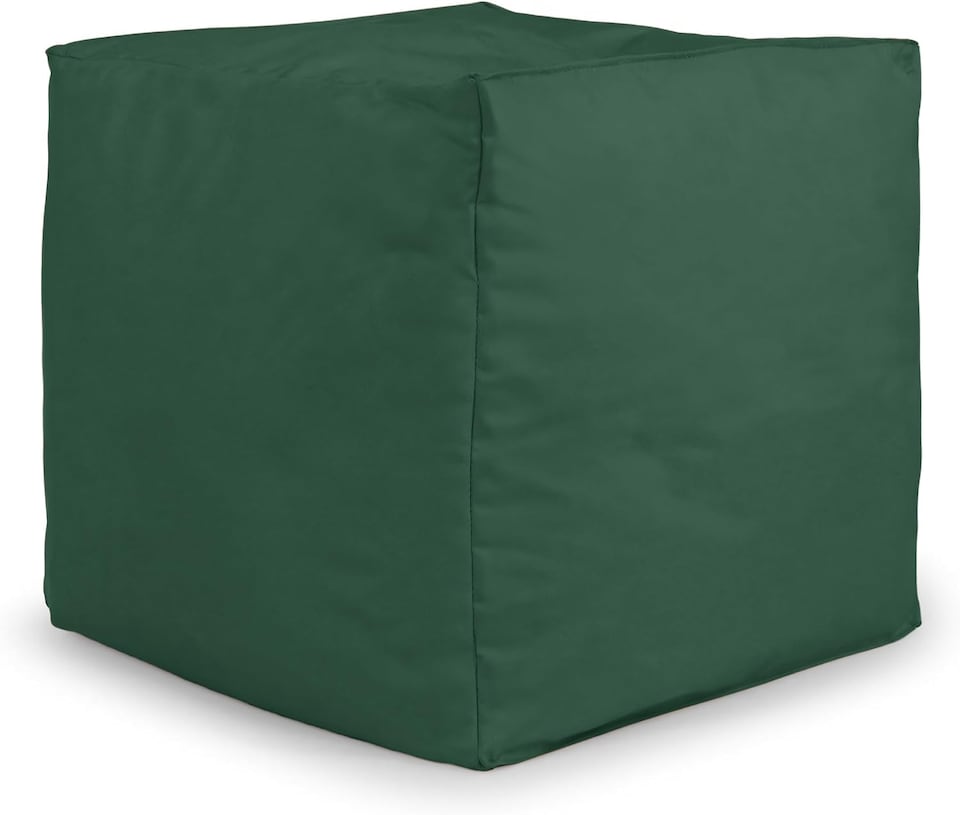 image 1 of Outdoor Bean Bag Footstool Pouffe Water-Resistant 40x40cm | Bottle Green
