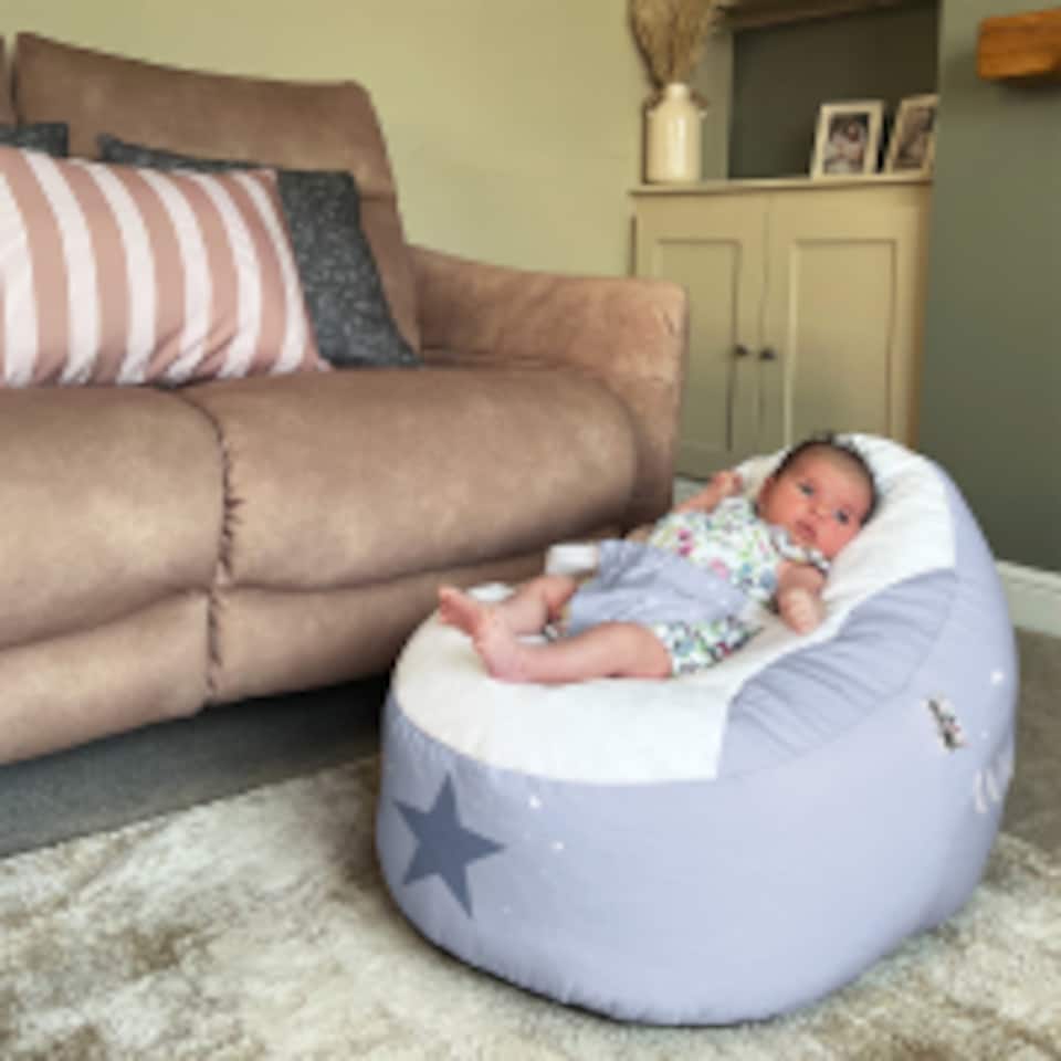 image 1 of rucomfy Wish Upon a Star Gaga Baby Bean Bag - Soft Newborn Seat