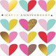 image 1 of Colourful Hearts Design Blank Anniversary Card