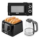 image 1 of GEEPAS Electric Kettle 4 Slice Bread Toaster & Microwave Kitchen Set