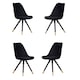image 10 of Set of 4 Sofia Ergonomic Modern Dining Chairs Upholstered in Velvet, Metal Legs with Gold End Tips | Grey | Dark Grey