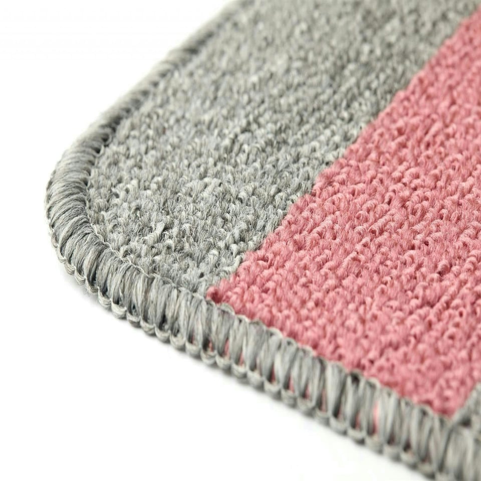 image 1 of Jersey 2 Pcs Non-Slip Bath Set Pink