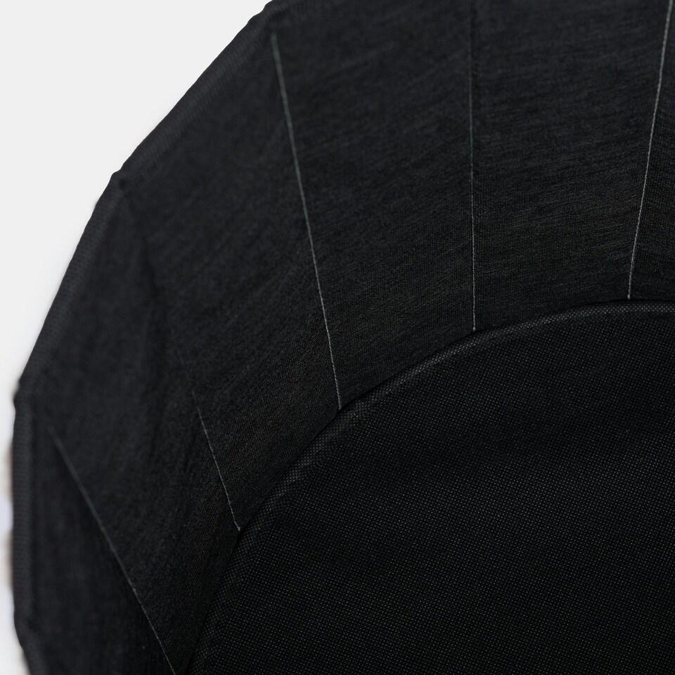 image 1 of OHS Soft Fleece Ribbed Round Foldable Footstool Seat Storage Organiser Ottoman Cream