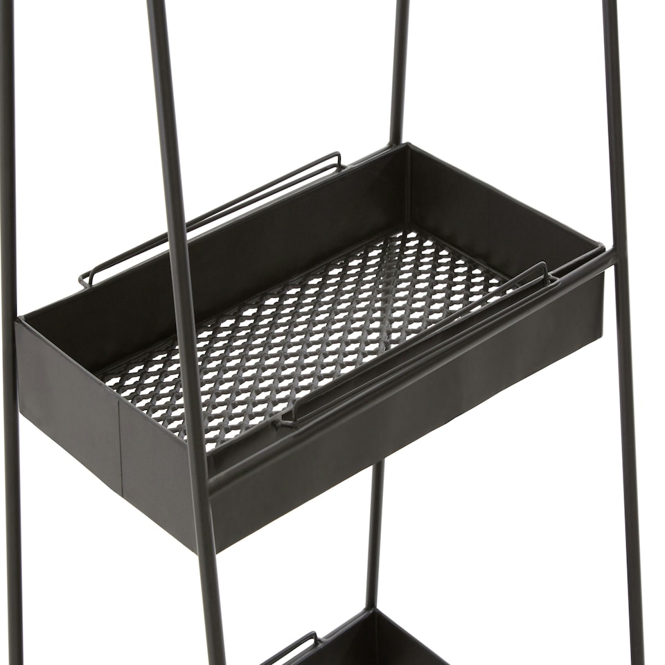 image 1 of Lexa Black Metal Storage Rack Black