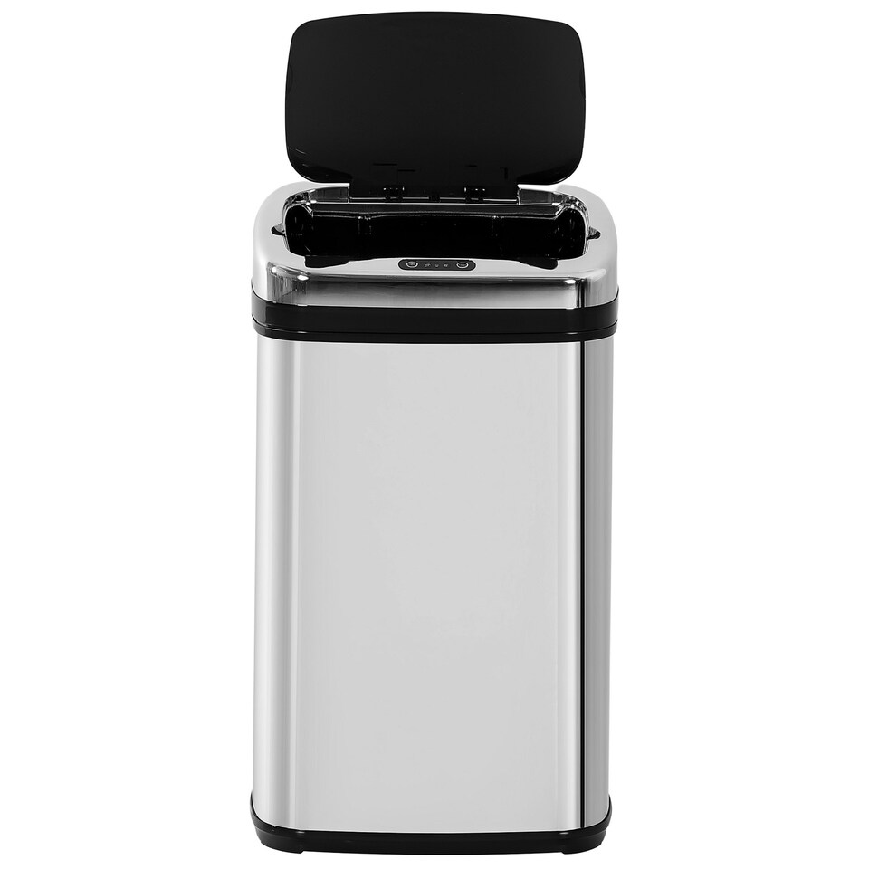 image 1 of HOMCOM 30L Automatic Kitchen Bin with Lid and Infrared Motion Sensor Silver Silver