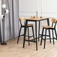 image 4 of Roxby Bar Stool, Black and Oak Set of 2