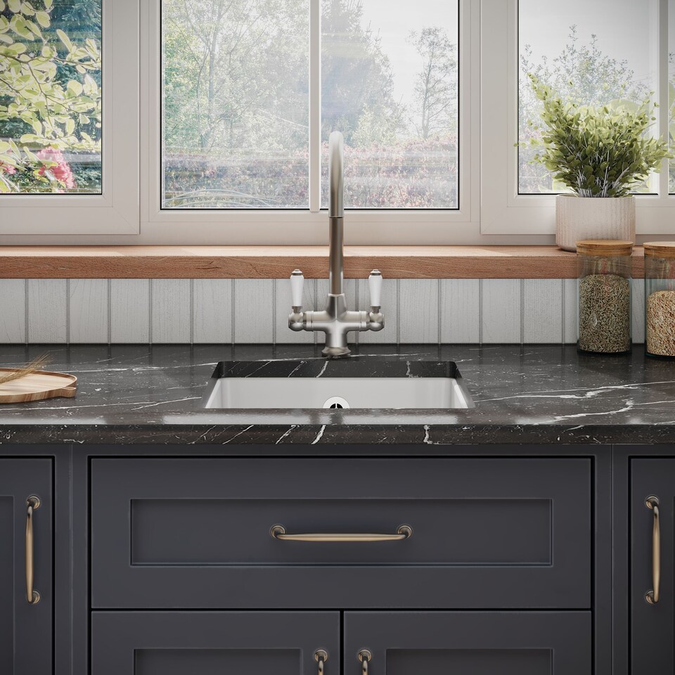 image 1 of Balterley Single Bowl Kitchen Sink Fireclay with Overflow - Set A