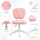 image 5 of Vinsetto Vanity Task Chair with Adjustable Height, Armless, Pink