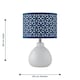 image 8 of First Choice Lighting Set of 2 Tuscan White Ceramic Lamps with Navy Blue Cut Out Shade White | Blue