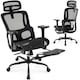 image 1 of COSTWAY Ergonomic Office Chair Swivel Computer Chair Black