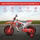 image 3 of HOMCOM Kids Electric Motorbike, 12V Battery Powered Kids Motorbike for Boys and Girls with Training Wheels, Start-up Button, Pedal, for Ages 3-5 Years - Red