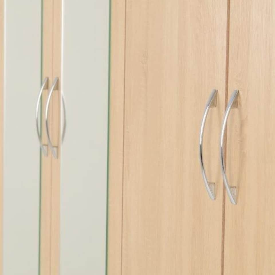 image 1 of Nevada 6 Door 2 Drawer Mirrored Wardrobe Brown | Sonoma Oak